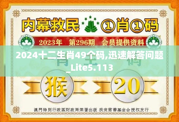 2024十二生肖49个码,迅速解答问题_Lite5.113