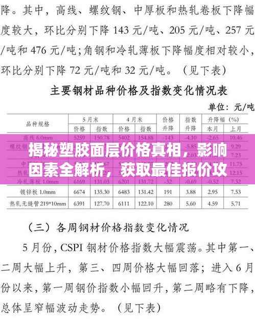 揭秘塑胶面层价格真相,影响因素全解析,获取最佳报价攻略!