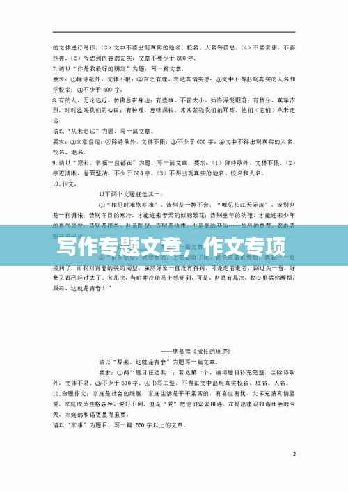写作专题文章,作文专项